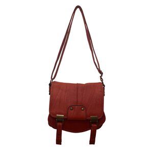 Jessica Simpson Women’s Orange Faux Leather Adjustable Strap Crossbody Bag Sz M
